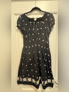 Cute Goldie Branded Black Top with White Trim Dress